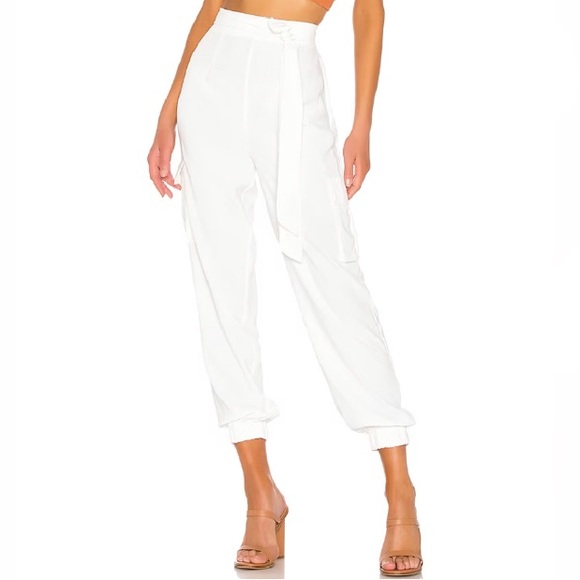 REVOLVE superdown Rachel Cargo Pant in White Size L - Picture 3 of 5